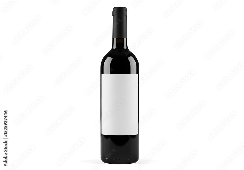 Isolated wine bottle on a white background ready for product label design. Isolated wine bottle on a white background ready for product label design.