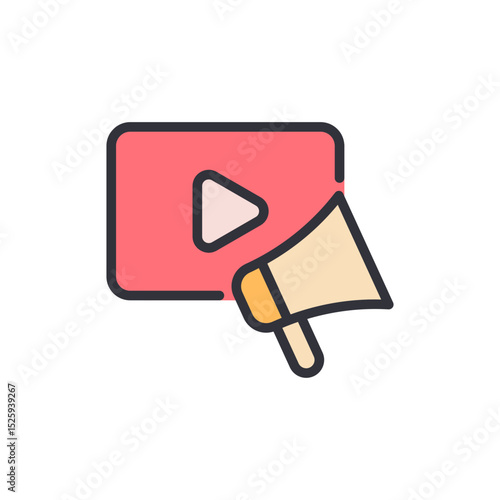 Video Marketing Campaign With Megaphone For Content Promotion Strategy