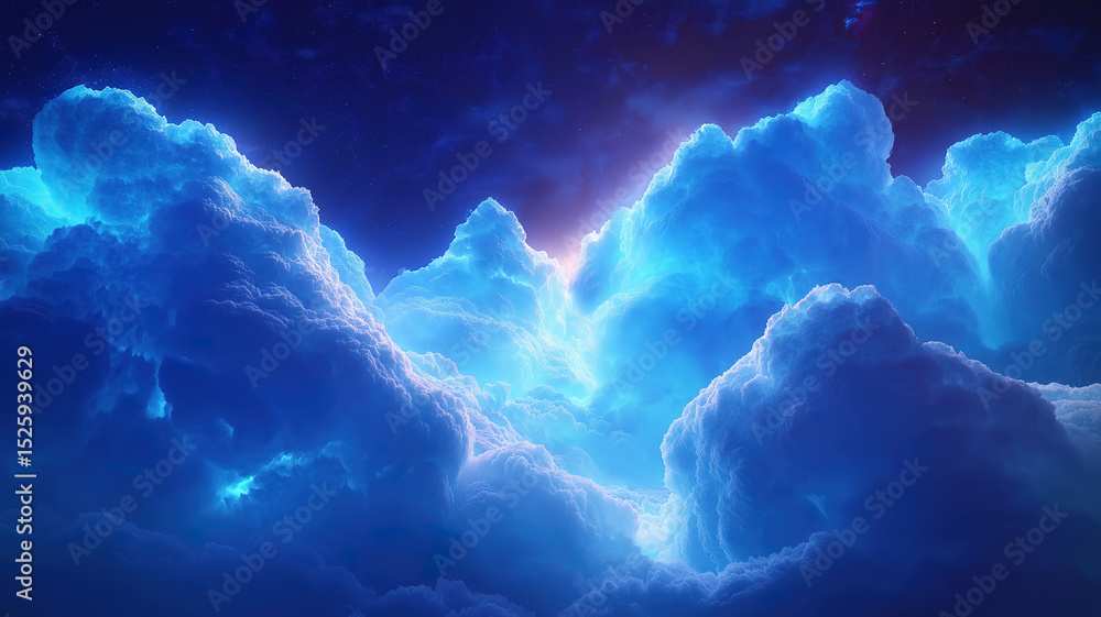 Fototapeta premium Glowing blue cloud depicting the expansive digital network and seamless data storage capabilities