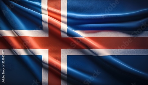 iceland flag waving background