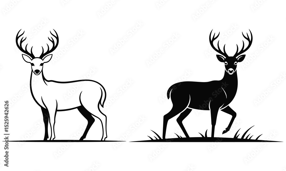 Obraz premium deer silhouette vector