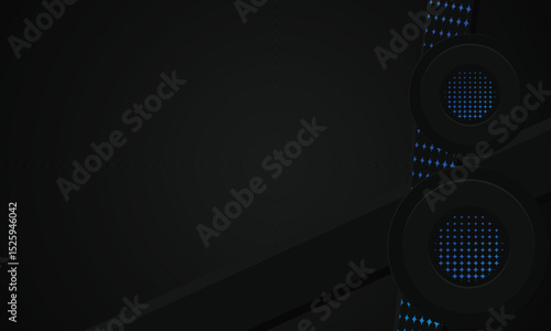 Abstract dark wallpaper background with gradient blue shape element design