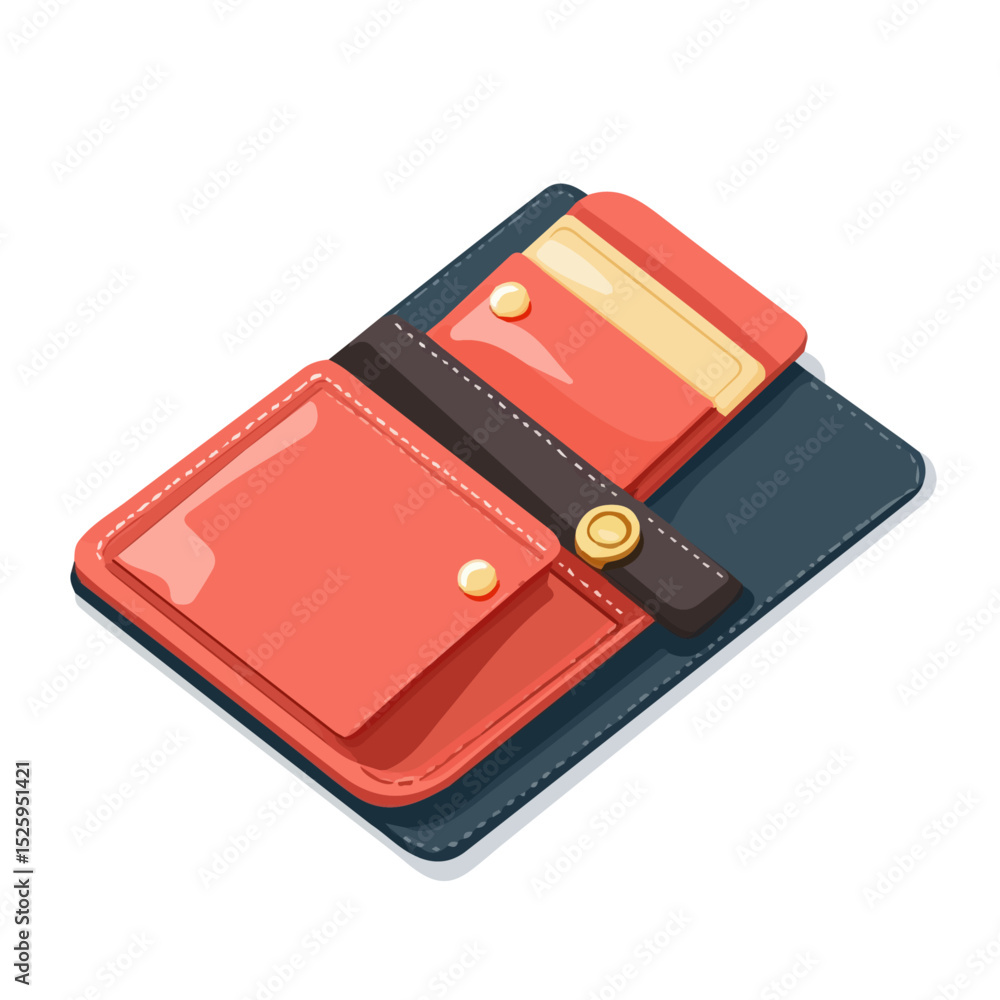 Travel Wallet vector 2D flat illustration, isolated on a white background. Travel Wallet vector 2D flat illustration, isolated on a white background.