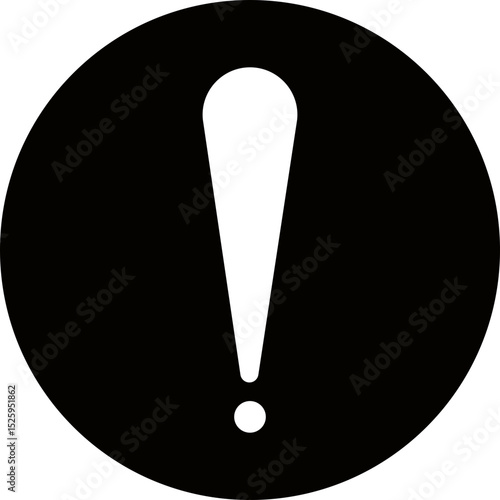 Exclamation mark icon isolated on transparent background. Precautions circle symbol design. Emergency Warning Sign vector illustration. Speech bubble with exclamation mark.