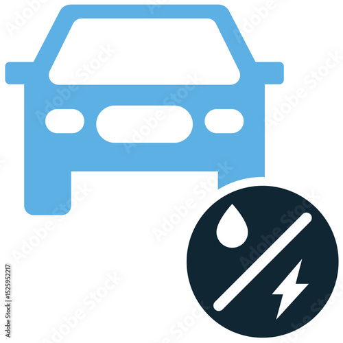 Hybrid car icon vector, representing vehicles powered by both gasoline and electricity. Symbolizes eco-friendly transport and fuel efficiency.