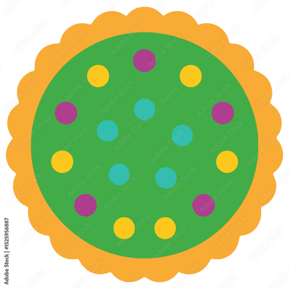 Naklejka premium Sweet Bakery Green Jelly Tart Sprinkles cooking clipart, Bakery Elements design illustration, Kitchen Bakery sublimation design 