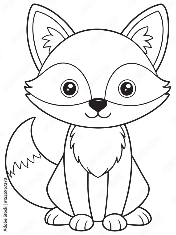Obraz premium a cute cartoon fox with big eyes and ears