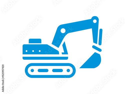 Excavator Symbol, Construction Vehicle Icon Design