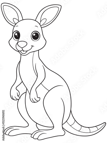 a cute cartoon kangaroo is standing on its hind legs