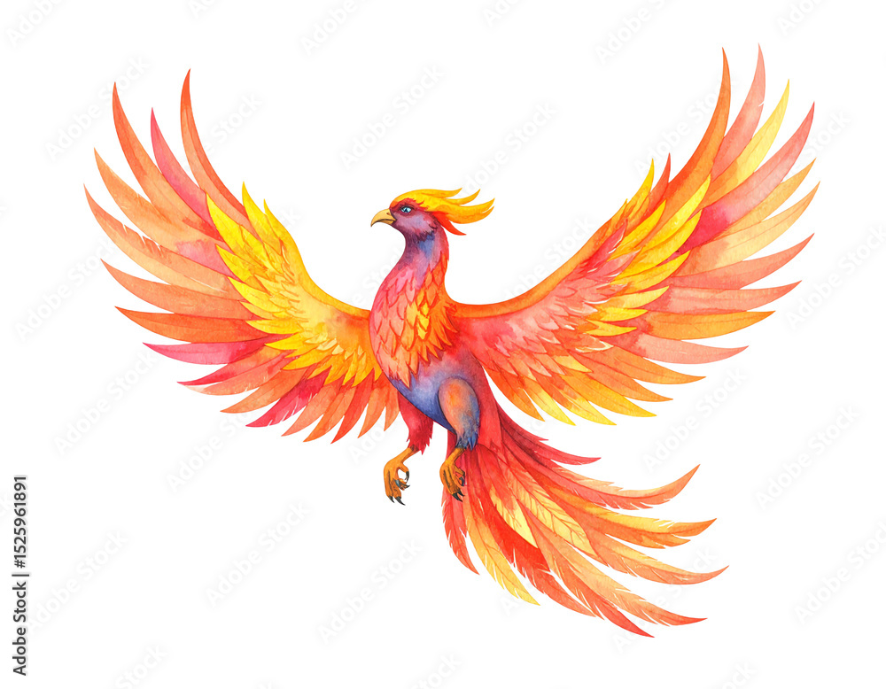 Obraz premium Vibrant phoenix with fiery colors soaring.