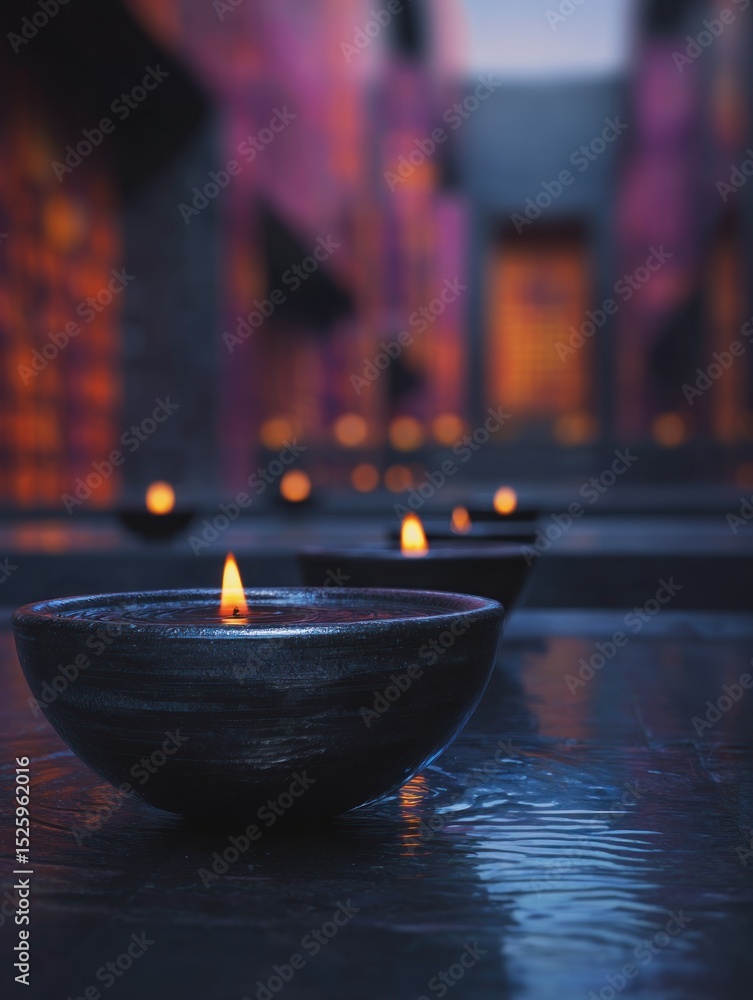 Calm candles in a memorial space Calm candles in a memorial space