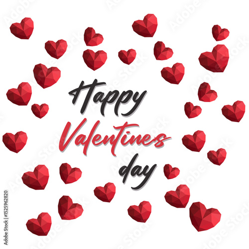 Valentine's day typographic lettering poster with separate text messages on white background. Vector illustration - vector