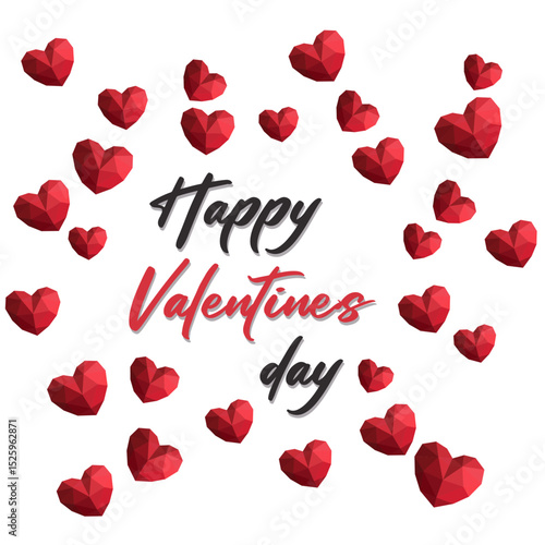 Valentine's day typographic lettering poster with separate text messages on white background. Vector illustration - vector