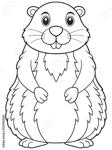 a cute cartoon groundhog is standing on its hind legs