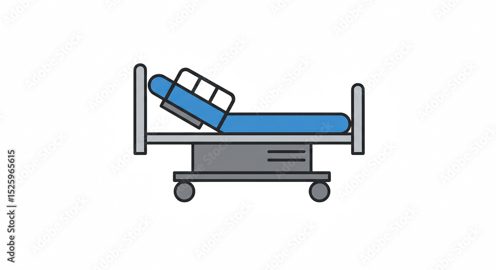 Hospital bed illustration Hospital bed illustration