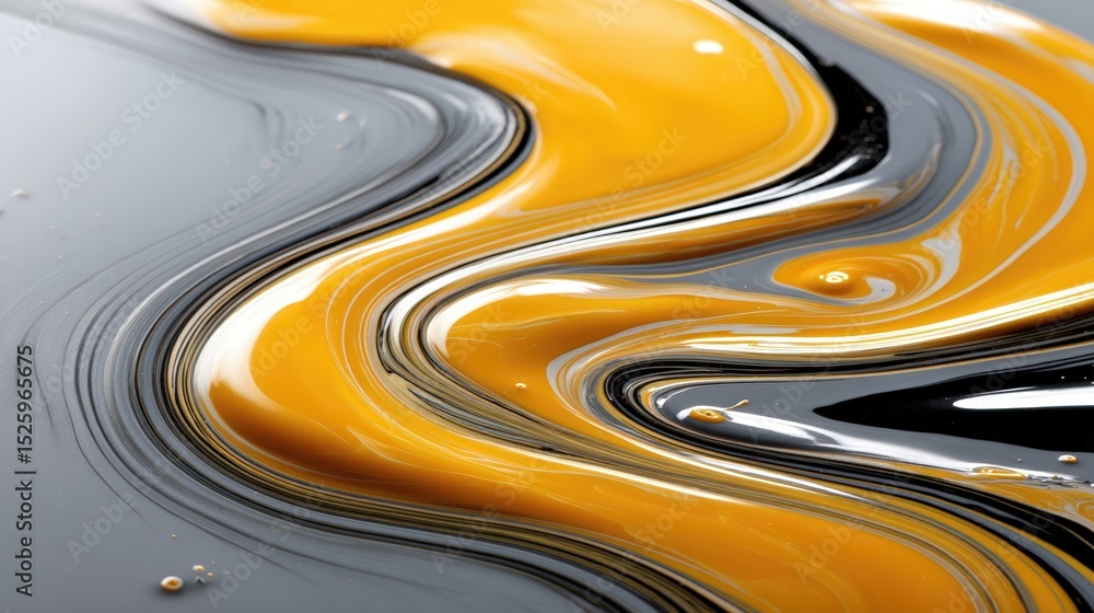 Abstract experimental photography, close-up shot of swirling ink in water, mustard yellow and steel gray blending seamlessly into an otherworldly industrial fluid, a mesmerizing dance of colors and Abstract experimental photography, close-up shot of swirling ink in water, mustard yellow and steel gray blending seamlessly into an otherworldly industrial fluid, a mesmerizing dance of colors and