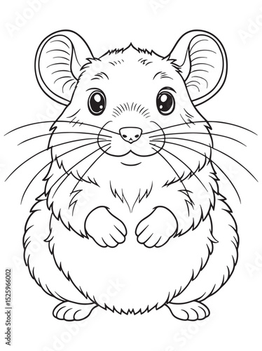 a cute cartoon mouse is standing on its hind legs with big eyes