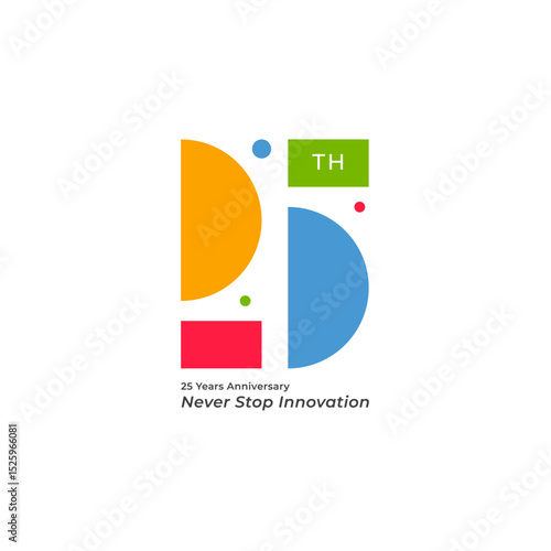 25 years anniversary celebrations logo design template