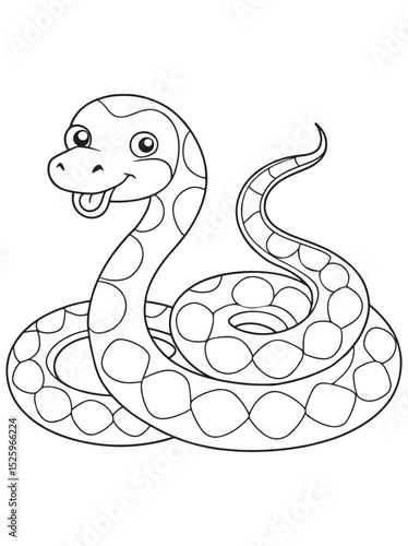 Snake Anaconda Cartoon Coloring Page Printable Reptile Art