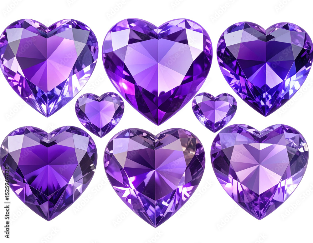 Heart-Shaped Amethyst Gems for Romantic Valentine's Day Gifts isolated on transparent background Heart-Shaped Amethyst Gems for Romantic Valentine's Day Gifts isolated on transparent background
