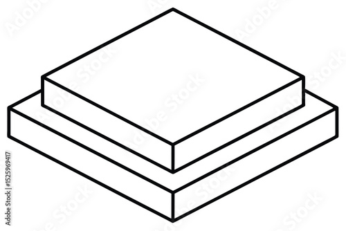 Layered Square Platform Isometric Design Illustration
