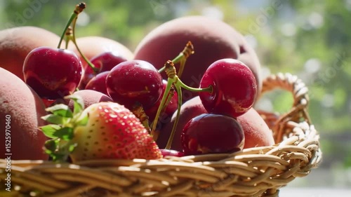 Fruits in wicker basket