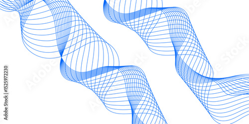 Abstract blue background with a glowing abstract waves. Abstract wave element for design. Digital frequency track equalizer, Futuristic background design. Long exposure, Light painting photography.