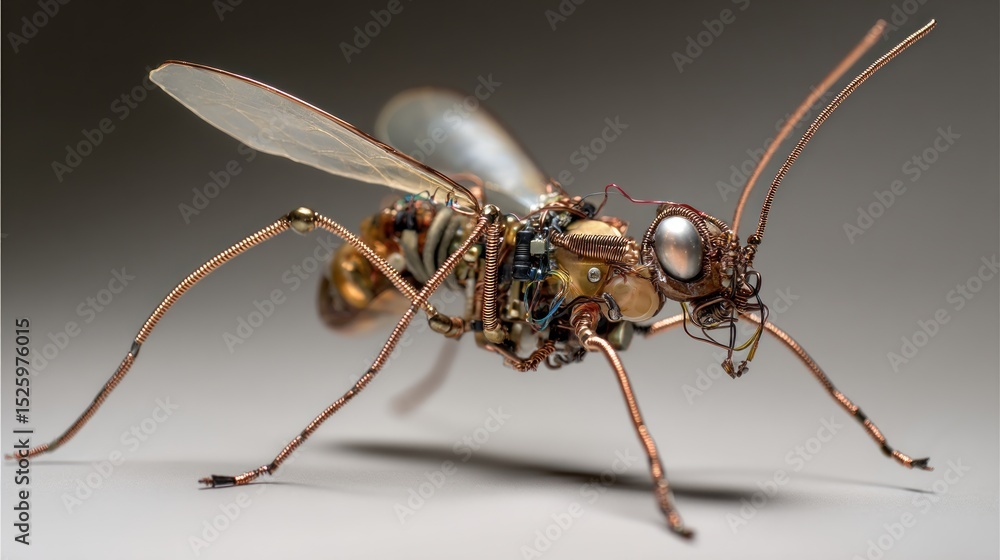 Fototapeta premium Metallic insect creative design