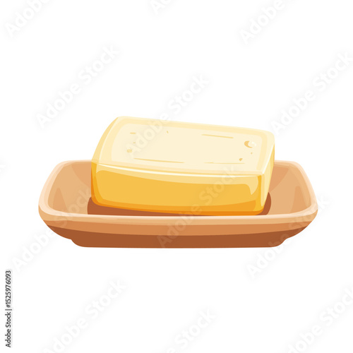 Soap Dish vector 2D flat illustration, isolated on a white background.