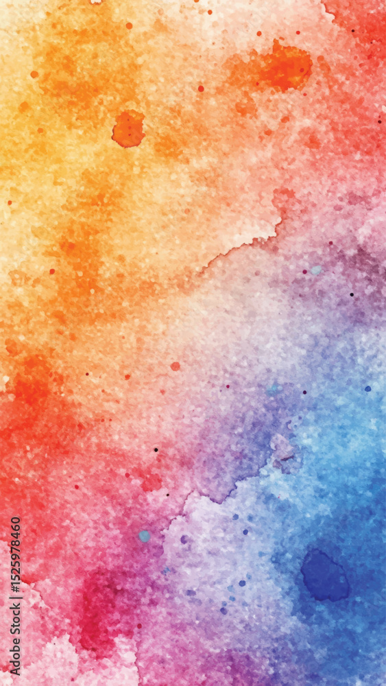 Fototapeta premium Vibrant Watercolor Rainbow Gradient Abstract Background.