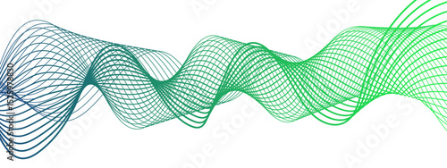 Abstract blue line wave with geometric technology and frequency gradient lines. Curved wavy lines tech futuristic motion background. Smooth, flowing waveforms blue lines. 