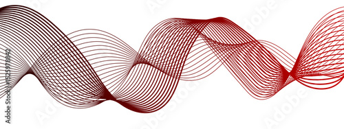 Abstract blue line wave with geometric technology and frequency gradient lines. Curved wavy lines tech futuristic motion background. Smooth, flowing waveforms blue lines. 