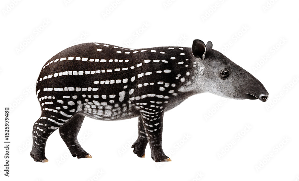 Fototapeta premium tapir animal with white dot pattern isolated on a transparent background