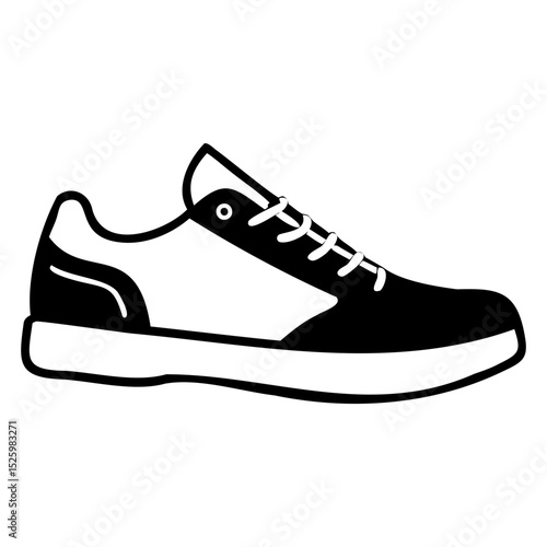 Casual shoe sketch outline vector image on transparent background and PNG