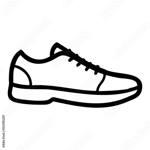 Footwear vector outline with clean shoe sketch on transparent layer