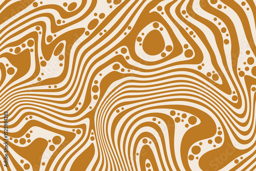 Caramel pattern background. Chocolate and milk swirl vector texture. Abstract wavy splashes of peanut butter and maple syrup. Liquid marble sweet cream bg