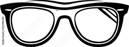Stylish hipster glasses, vintage eyewear with a modern twist vector silhouette