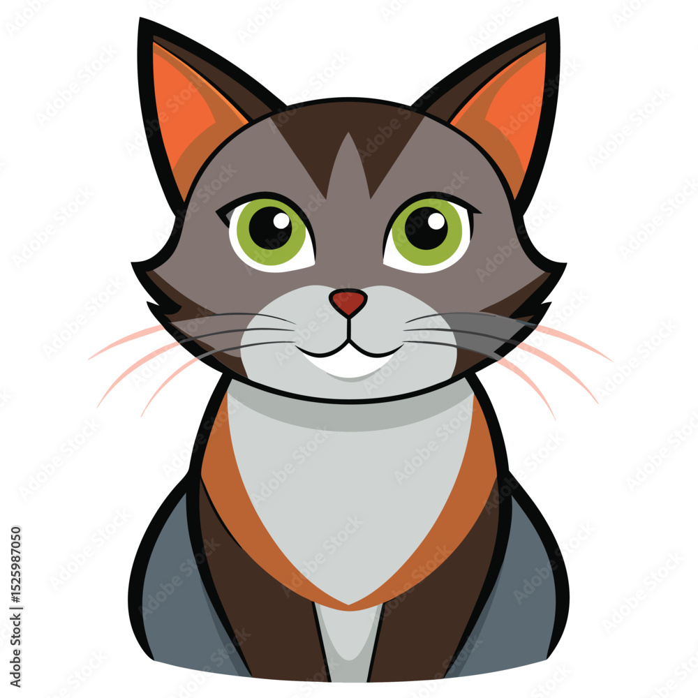 Obraz premium colorful cat vector image on white background