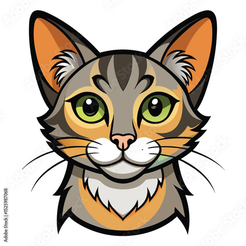 colorful cat vector image on white background