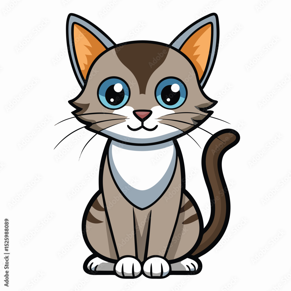 Obraz premium colorful cat vector image on white background