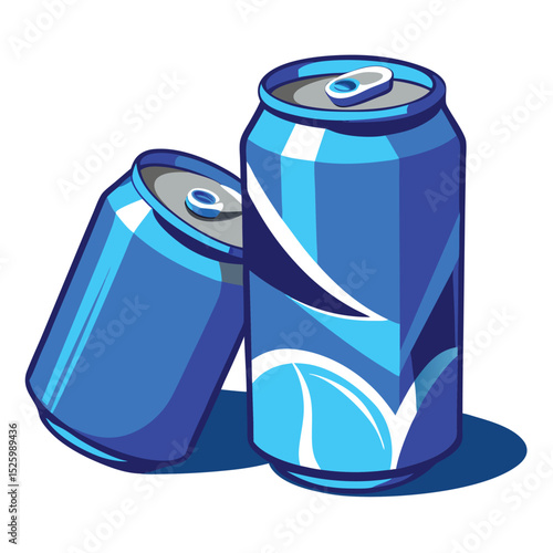 blue crumpled-soda-cans-set-vector-image-on-white background
