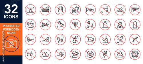 set of Forbidden Prohibited signed pack collection