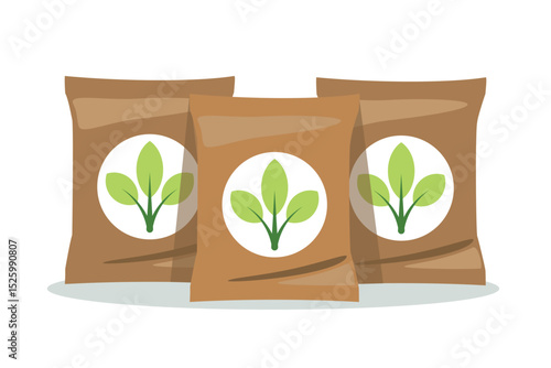 Flat Style Fertilizer Package vector illustration