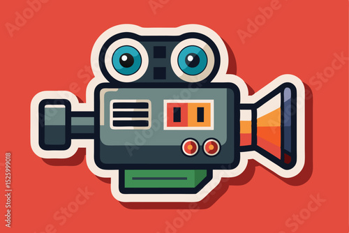 Vintage Film Camera Illustration Retro Movie Making Design