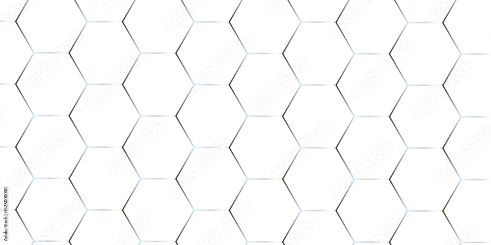 Naklejka premium Minimal grid geometric abstract white emboss hexagons with hexagon wall polygonal pattern background vector. seamless bright white abstract honeycomb background. 