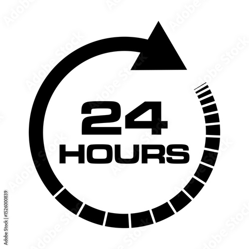 Twenty four hour icon vector for graphic design, logo, web site, social media, mobile app, ui illustration