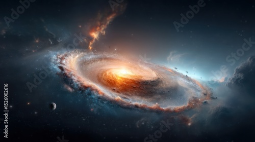 Spiral galaxy in deep space