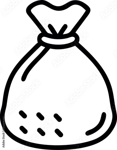 A Simple Vector Drawing of a Full Trash Bag