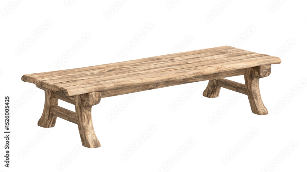 summer concept. Wooden bench with a textured finish isolated on white background summer concept. Wooden bench with a textured finish isolated on white background