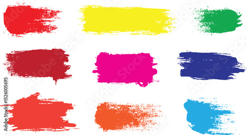 Set of colorful brush strokes